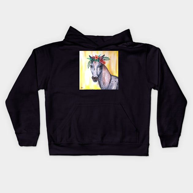 Flower horse Kids Hoodie by Karroart